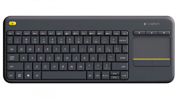 Logitech Wireless Keyboard K400 Plus, Black, USB Receiver, Inbuilt Touch Pad (Powered by 2xAA, included)