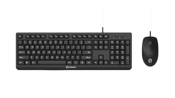 Shintaro Wired Keyboard & Mouse combo with USB Dongle USB 2.0