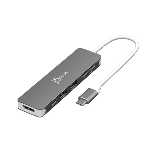 For Data transfer J5create JCD353 USB-C to 4K HDMI Multi-Port Hub (USB-C to 4K HDMI, 2x USB-A 3.2, microSD card reader, USB-C PD 100w)