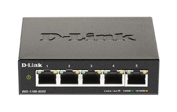 For surveillance deployments with Bandwidth Control D-Link 5-Port Smart Managed Desktop Switch with 5 RJ45 Ports