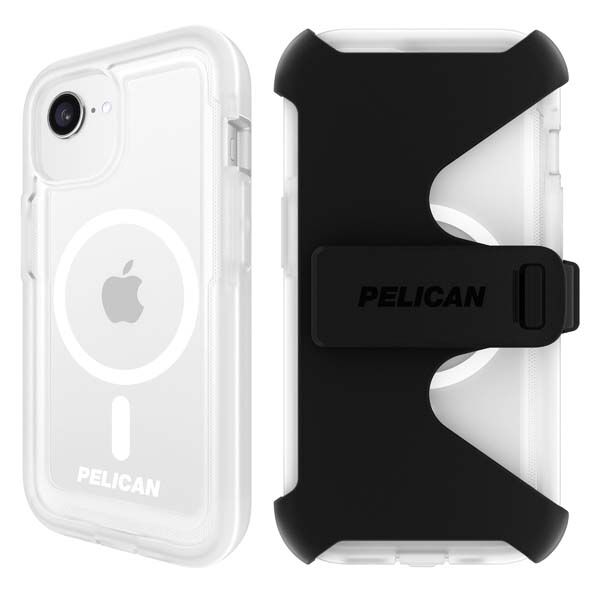 Pelican Voyager MagSafe Case with Holster for iPhone 16e / 15 / 14 / 13 - Clear