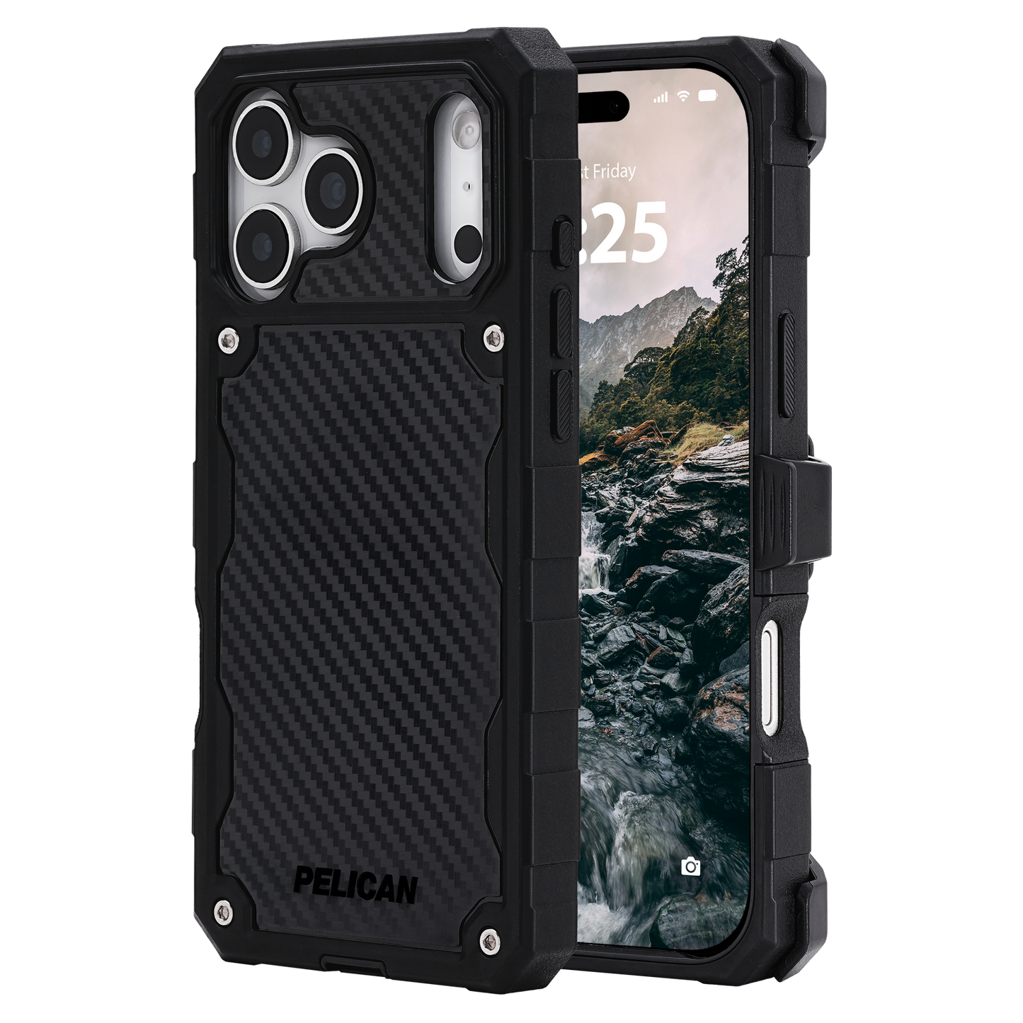 Pelican Shield MagSafe Case with Holster for iPhone 17 Pro Max - Carbon Fiber