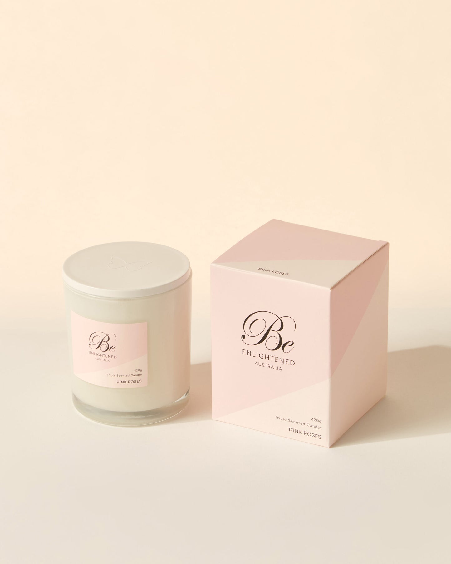 Pink Roses Elegant Triple Scented Candle 2 Wick 420g