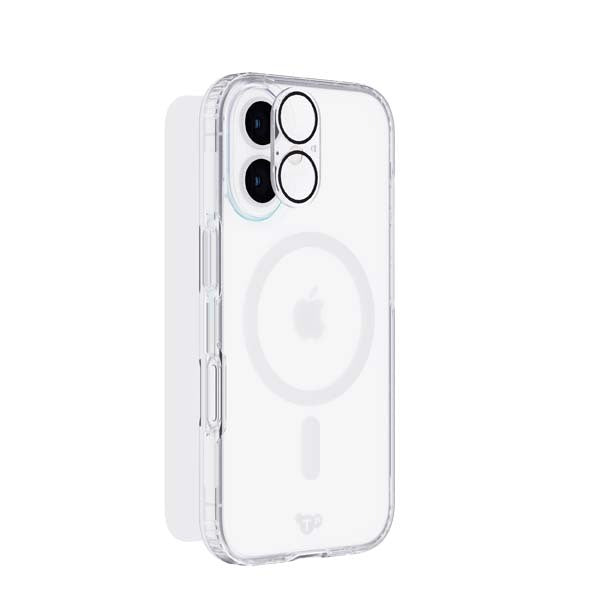 Tech 21 Bundle - EvoClear MagSafe Case + Tempered Glass + Lens Protector for iPhone 16 Plus Clear