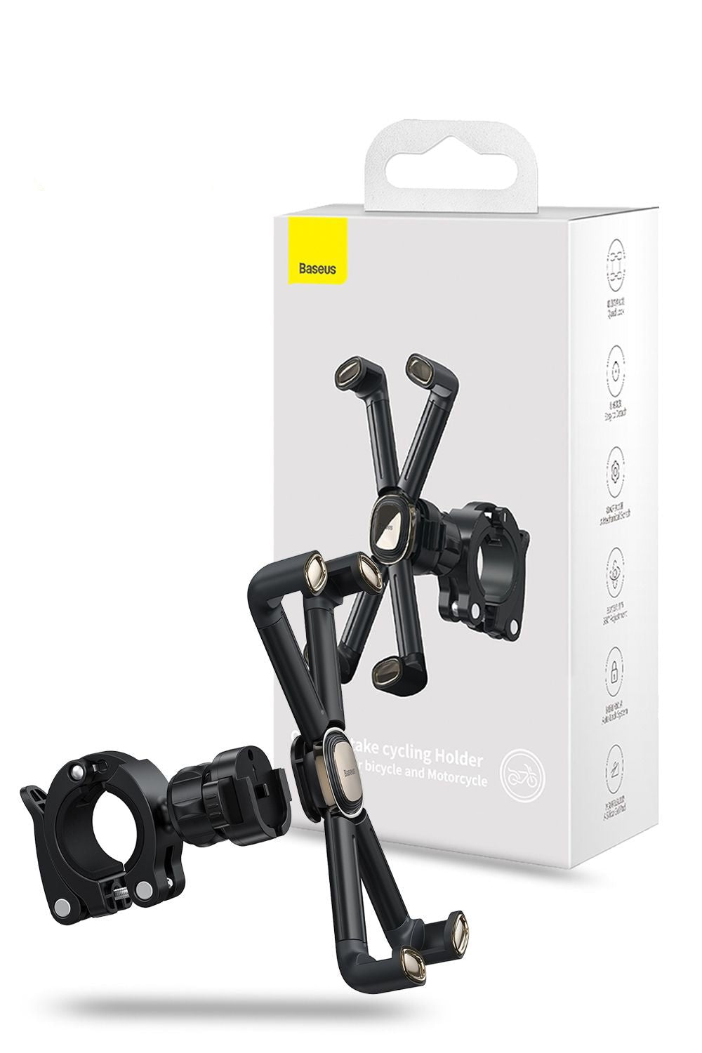 Baesus Universal Durable Quick to Take Adjustable Cycling SmartPhone Holder - Black