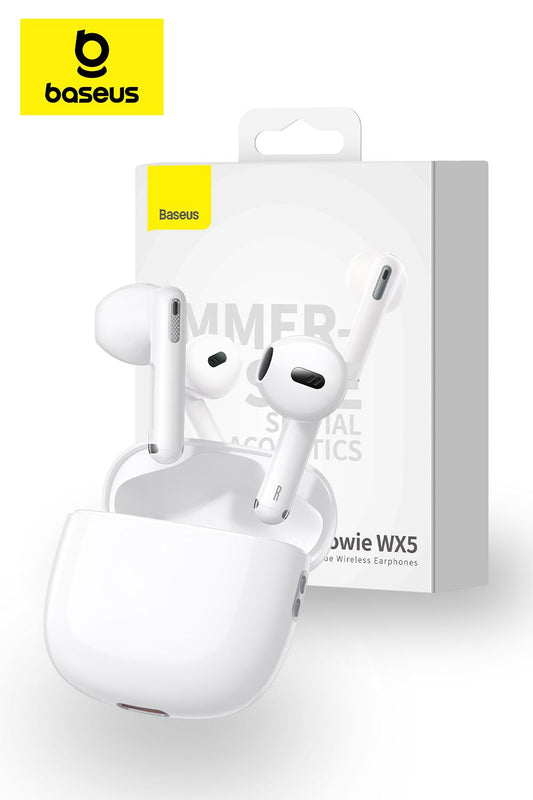 Universal Baseus WX5 Bowie True Wireless Earphones In Ear With Clear Voice-White