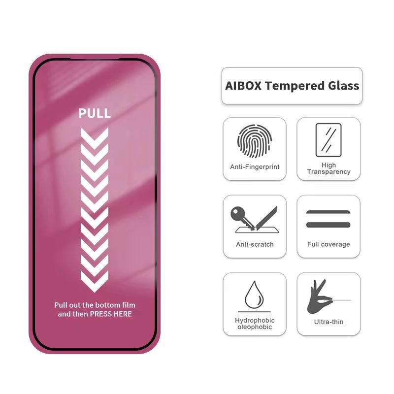 iPhone 15 Pro BLACKTECH AI AUTO 9D Full Cover Tempered Glass - Black