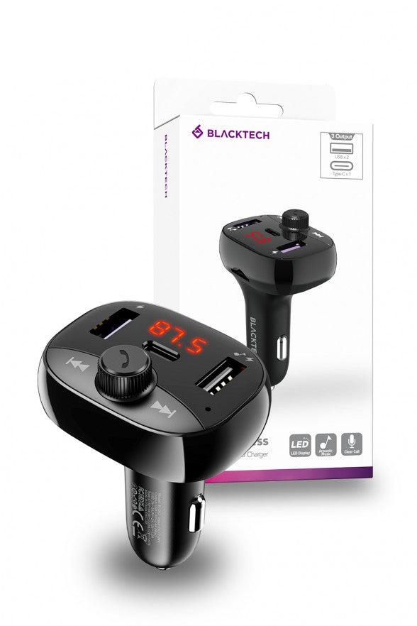 50W BL-DE 1C 2A Dual PD QC3.0 Car MP3 Bluetooth FM Transmitter Charger - Black