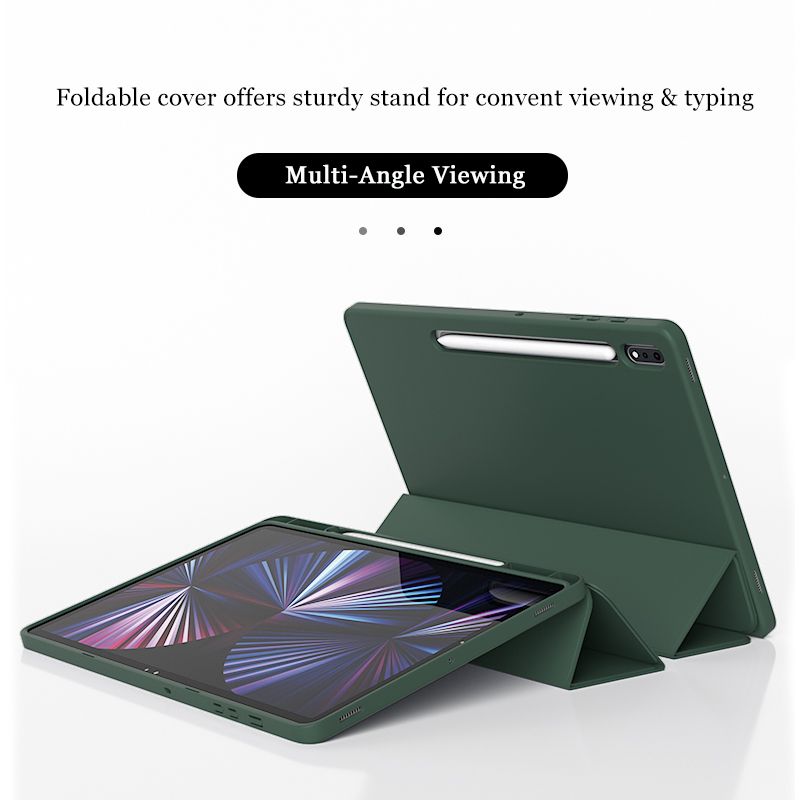 Samsung Galaxy Tab S8 Ultra / S9 Ultra / S10 Ultra BLACKTECH Candy Pencil Holder Case - Dark green