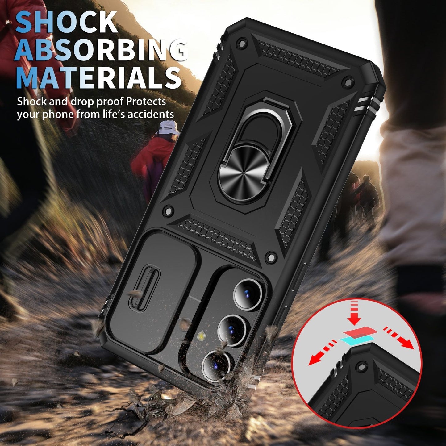 Samsung Galaxy S24 Plus / S25 Plus BLACKTECH Magnetic Flex Shock - Black