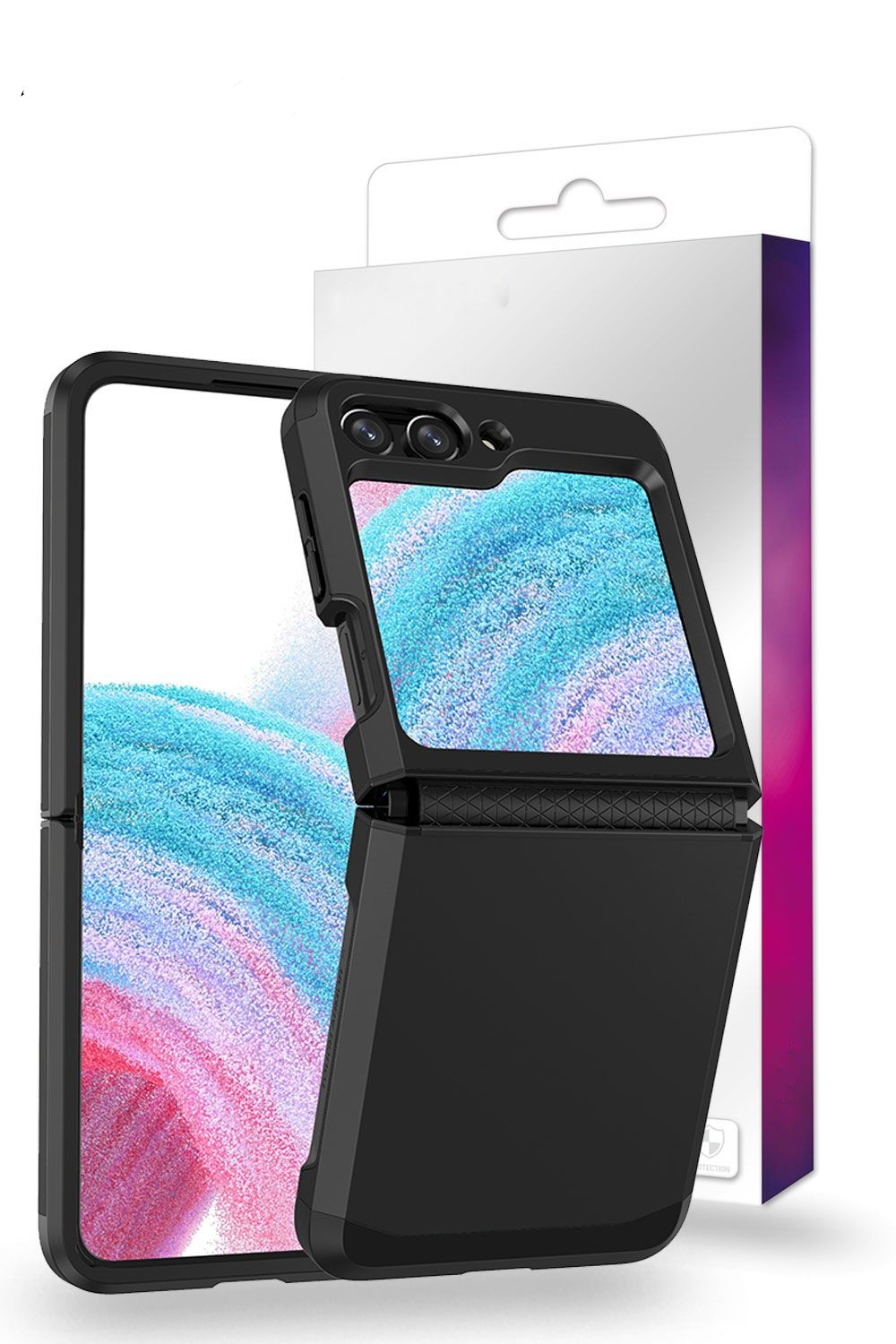 For Samsung Galaxy Z Flip 5 Strong Armor ShockProof Rugged Clear Case With Hinge