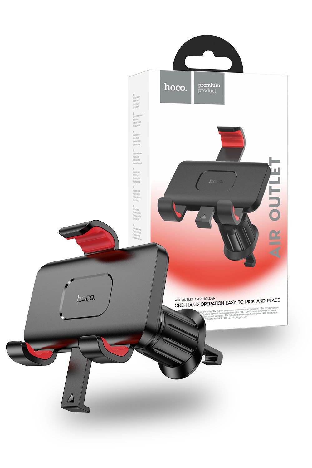 Hoco H21 Dragon Automatic Clamping Air Vent Rigid Car Mobile Holder - Black