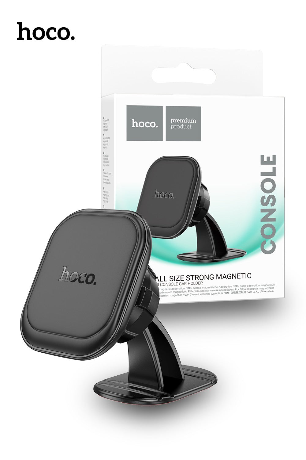 Hoco H30 Brilliant Magnetic Car Holder Center Console - Black
