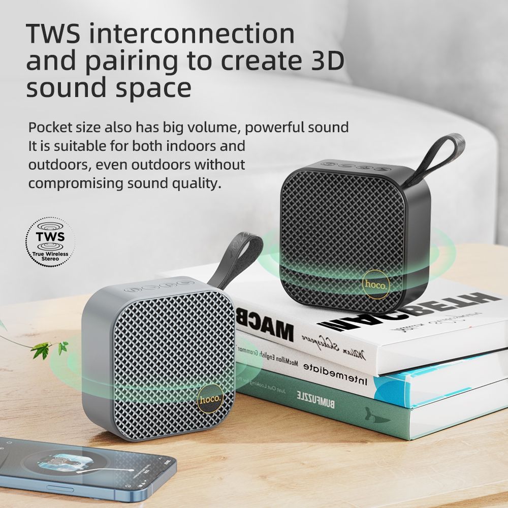 hoco. HC22 TWS interconnection Auspicious Sports Bluetooth Speaker - White