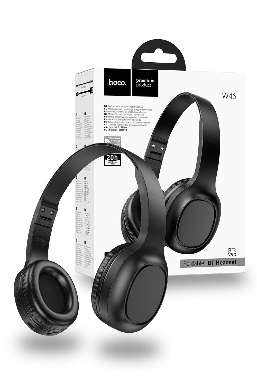 Hoco W46 Charm Wireless Bluetooth OverEar Foldable Headphones With Long Battery