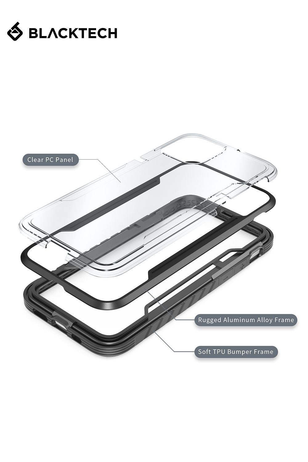 iPhone 14 Pro BLACKTECH Defense Shield Aluminum Alloy - Blue