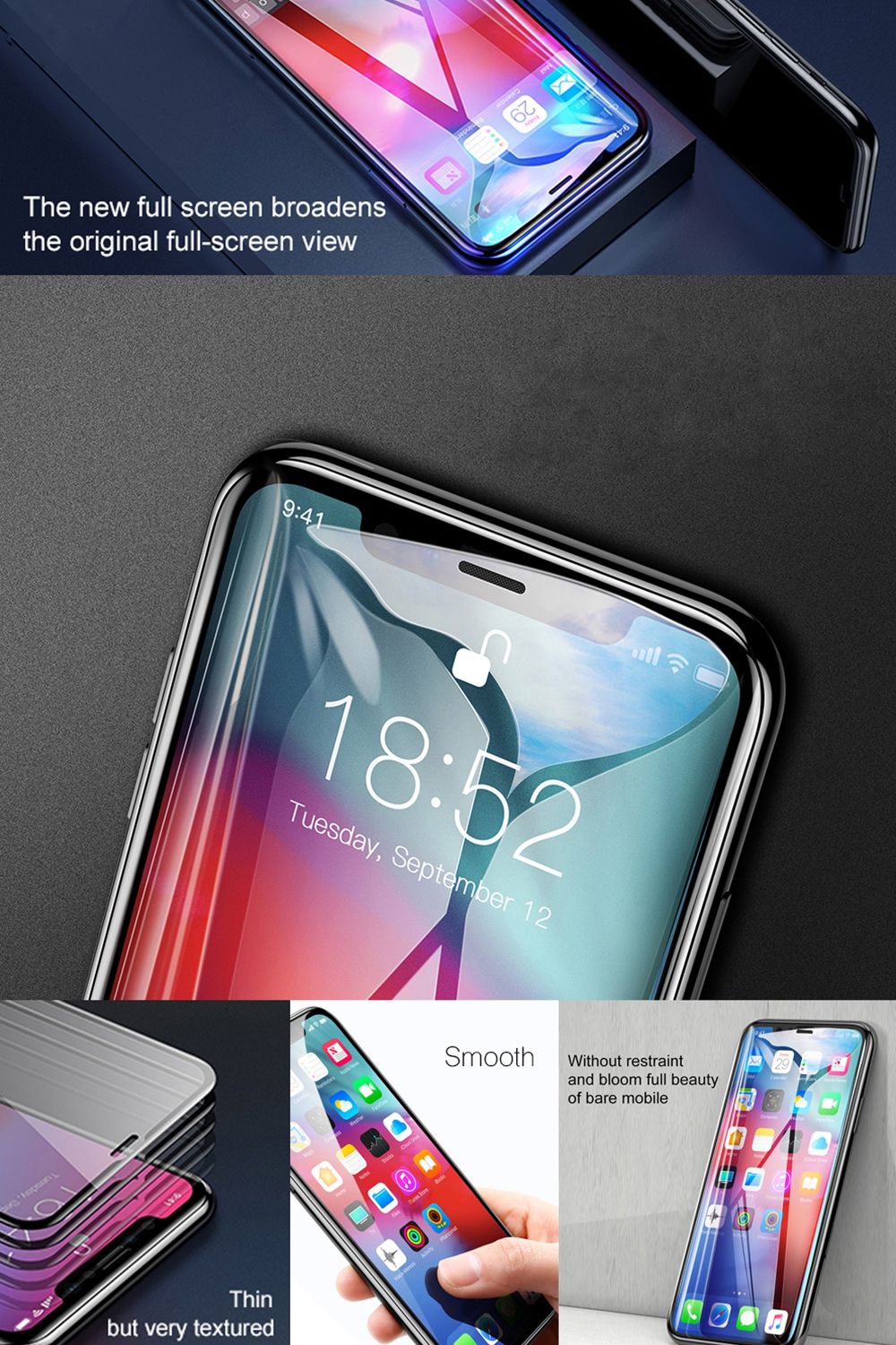 iPhone 15 Pro BLACKTECH 9D Full Cover Tempered Glass - Black