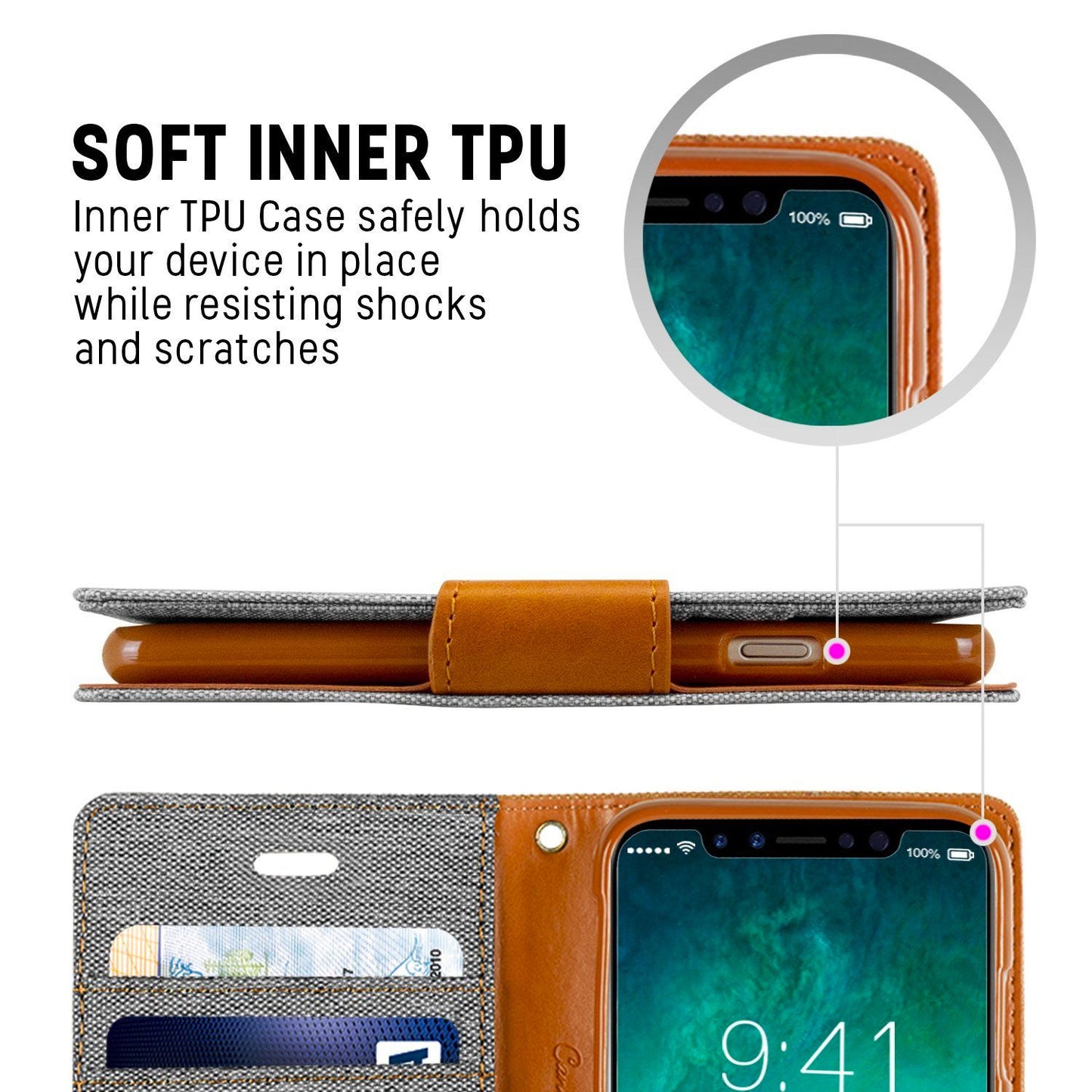 Samsung Galaxy S22 Ultra Goospery Mercury Canvas Diary - Gray