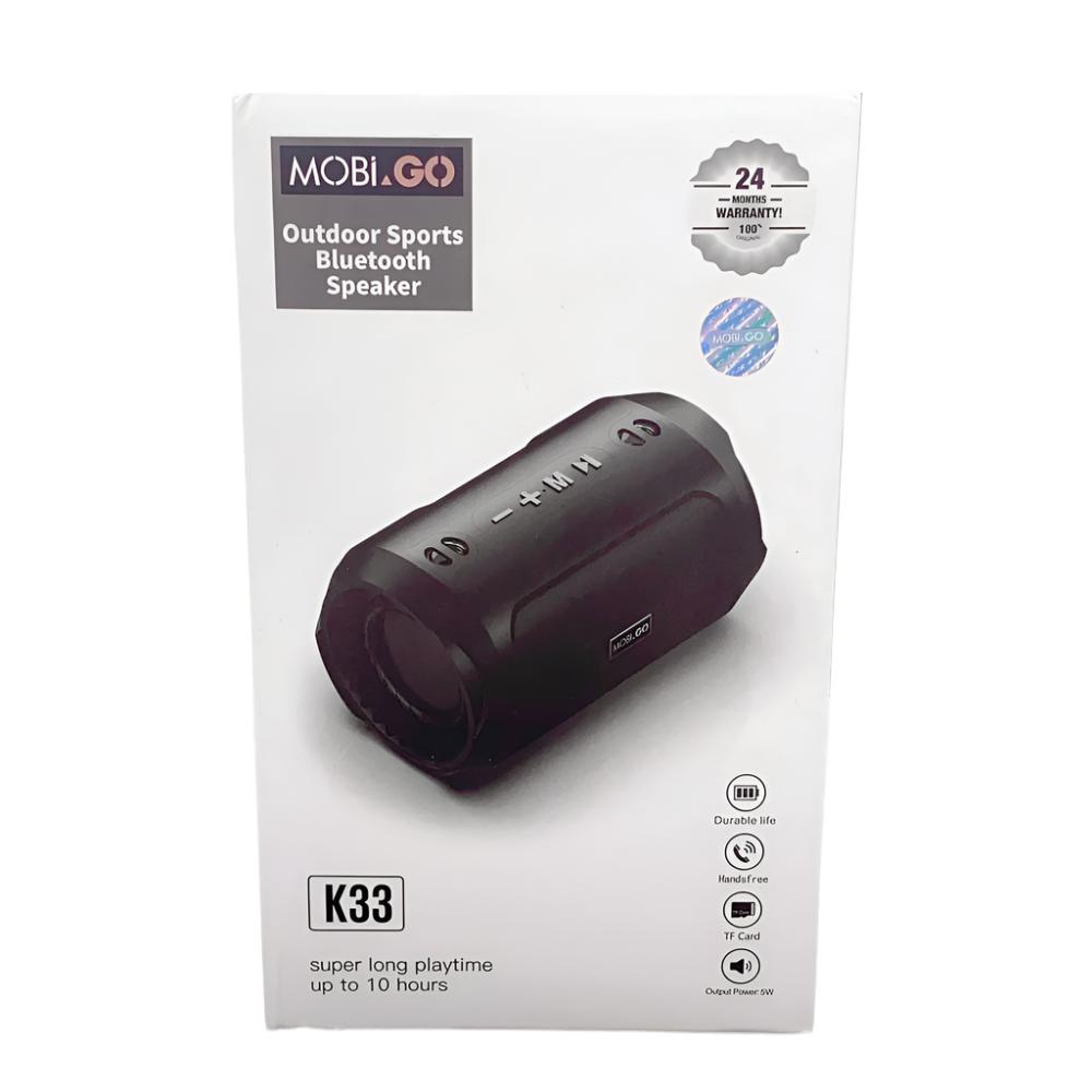 Mobigo K33 Wireless Bluetooth Speaker Loud & Long Battery - Black
