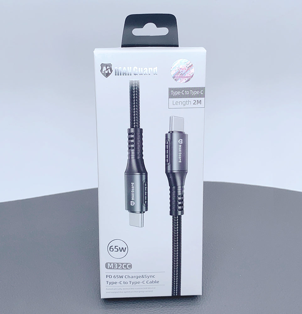 Charging cable Maxguard 2m 65W Type-C to Type-C Braided Cable