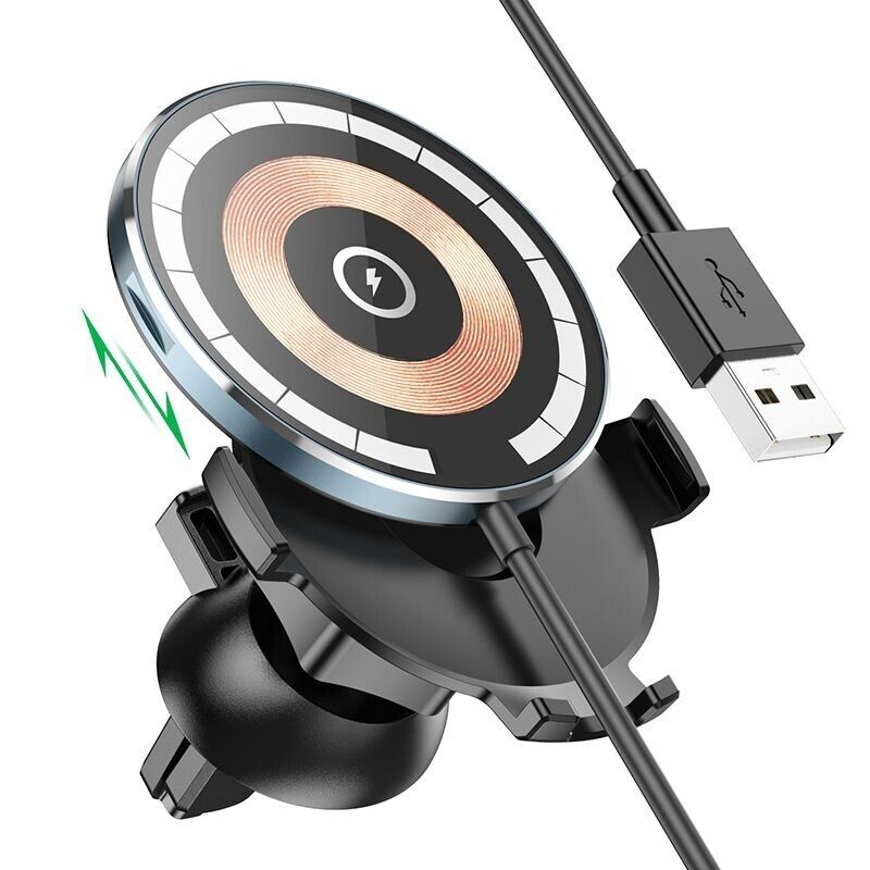 HOCO CW42 15W Multipurpose Magnetic Wireless Fast Charging Air Vent Car Charging Mount Phone Holder