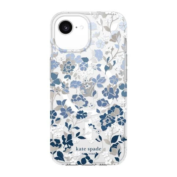 Kate Spade Hardshell Magsafe Case for iPhone 16e / 15 / 14 / 13 - Flowerbed Blue