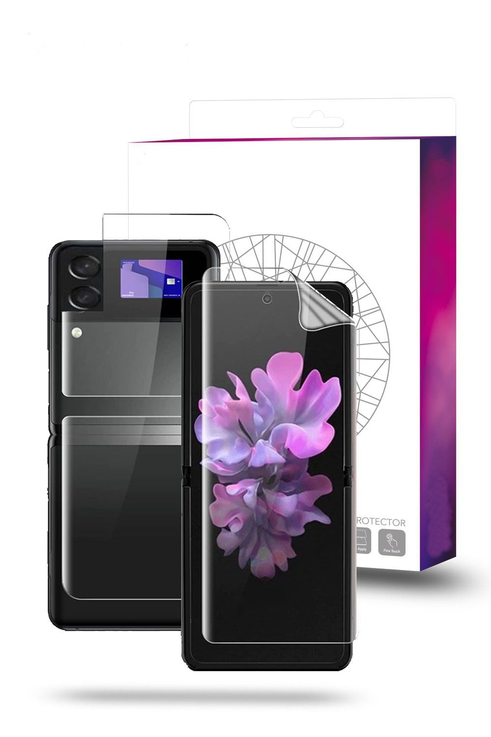 Samsung Galaxy Z Flip 5 4 3 Full Set Unbreakable Self Repairing Screen Protector