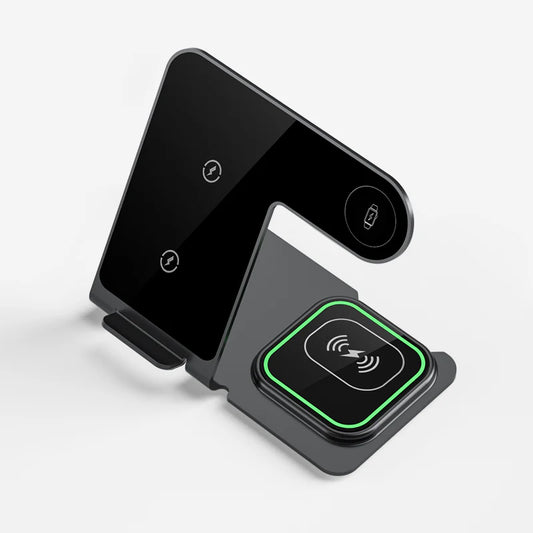 Universal 3 in 1 Wireless Charging Station (Black) 15W Aluminum Alloy