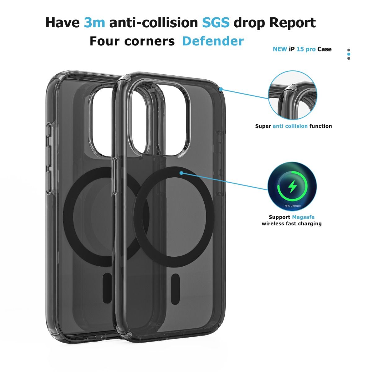 *Priority reserve-Ships early Sep*iPhone 17 Pro Max BLACKTECH Stay Black (Magnetic Compatible) - Black