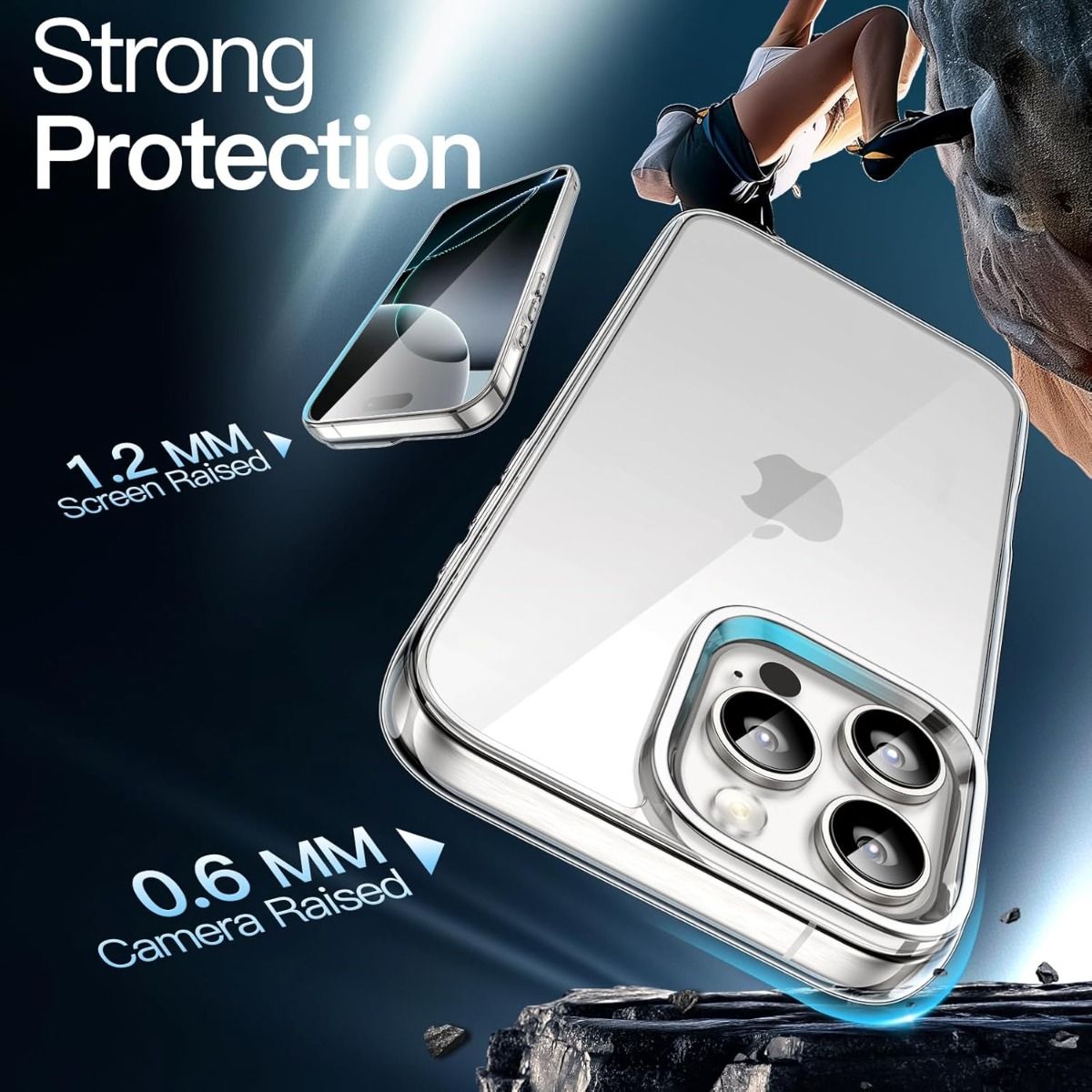 iPhone 16e BLACKTECH Thick Silicone Case - Clear