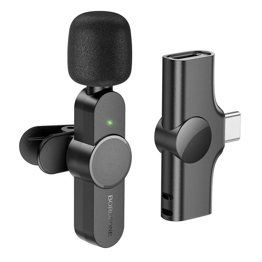 BOROFONE BFK12 Trophy lavalier wireless digital microphone Type-C - black