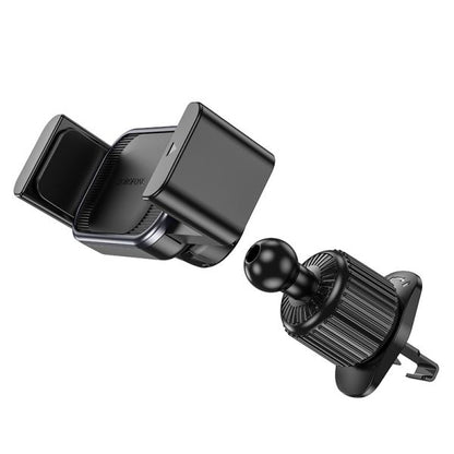 BOROFONE BH106 Ascend pull clip car holder(air outlet) - black metal gray
