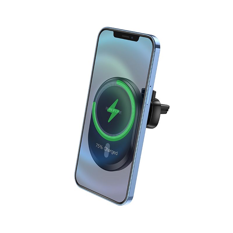 BOROFONE BH201 magnetic wireless fast charging car holder - black