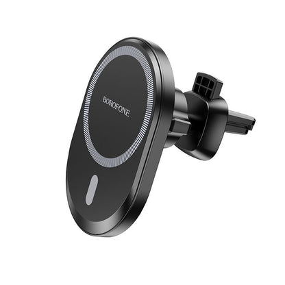 BOROFONE BH201 magnetic wireless fast charging car holder - black