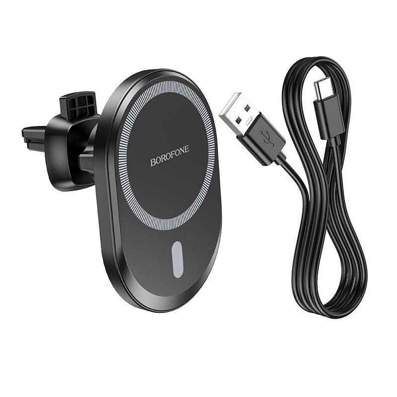 BOROFONE BH201 magnetic wireless fast charging car holder - black