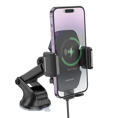 BOROFONE BH214 Adelante wireless fast charging car holder(center console) - black