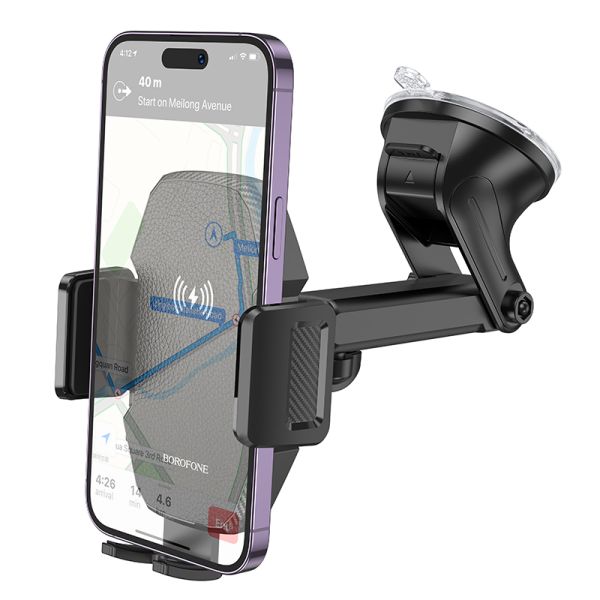 BOROFONE BH214 Adelante wireless fast charging car holder(center console) - black