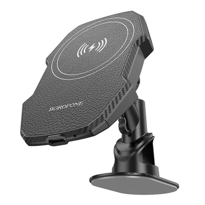 BOROFONE BH216 Adelante Mag wireless fast charging car holder center console (MagSafe Compatible) - black