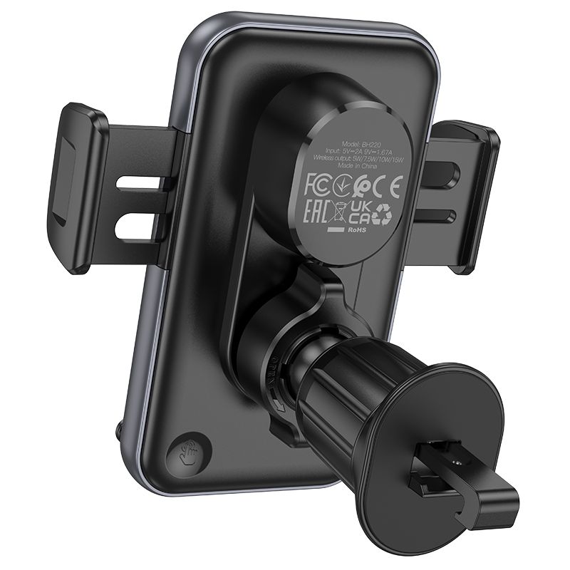 BOROFONE BH220 Leader automatic induction wireless fast charging car holder(air outlet) - black gray