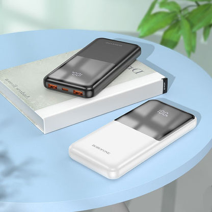 BOROFONE BJ36 Time 22.5W+PD20W fully compatible power bank with digital display(10000mAh) - white