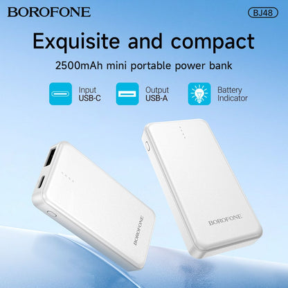 BOROFONE BJ48 mini portable power bank(2500mAh) - white