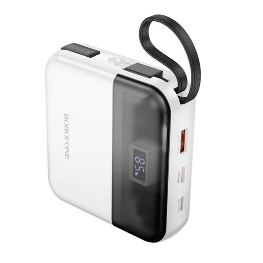 BOROFONE BJ64 Distinct 22.5W+PD20W fully compatible power bank with cable(10000mAh) - white