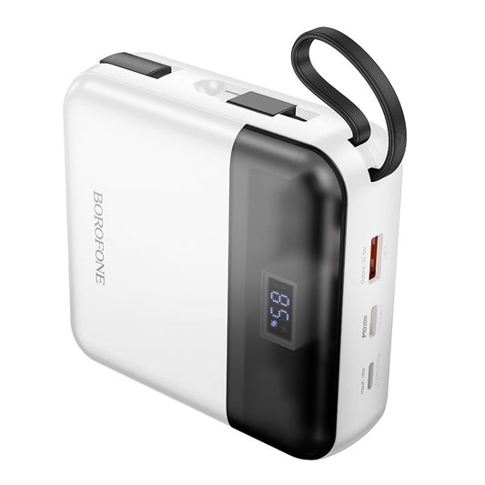 BOROFONE BJ64A Distinct 22.5W+PD20W fully compatible power bank with cable(20000mAh) - white