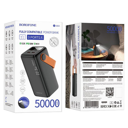 BOROFONE BJ66A Magnifico 22.5W+PD20W fully compatible power bank(50000mAh) - black