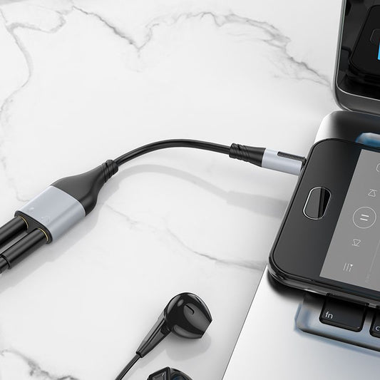 BOROFONE BL19 Creator 2-in-1 audio adapter cable 3.5mm - black