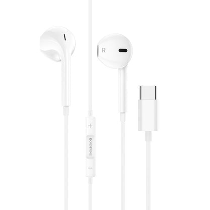 BOROFONE BM80 Magnificent Type-C wire-controlled digital earphones with microphone - white