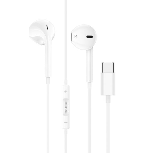 BOROFONE BM80 Magnificent Type-C wire-controlled digital earphones with microphone - white