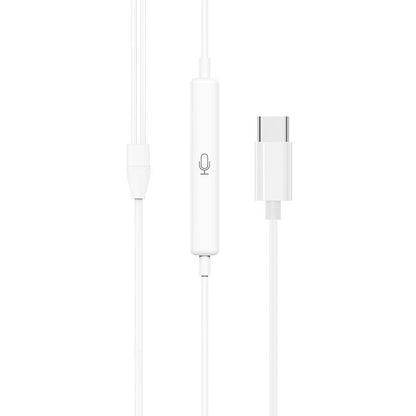 BOROFONE BM80 Magnificent Type-C wire-controlled digital earphones with microphone - white