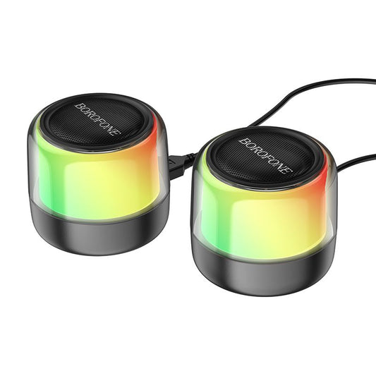 Skip to the beginning of the images gallery BOROFONE BP12 Colorful BT wired 2-in-1 computer speaker - black