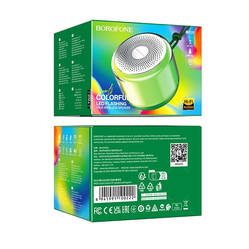 BOROFONE BR28 Joyful sports BT speaker - dark green
